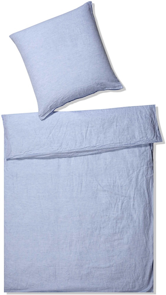 Elegante Halbleinen Bettwäsche Breeze Hellblau 155 x 220 cm - Bild 1 von 1